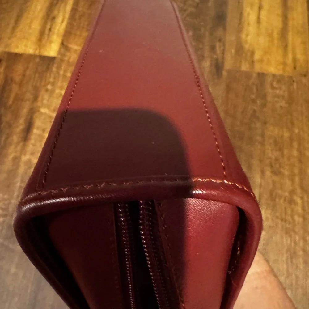 Cartier Vintage Burgundy Leather Cosmetic/Toiletry Pouch
